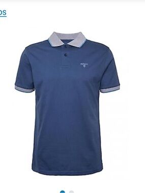 Barbour Heritage Cornsay Dark Blue Polo Short Sleeve Shirt Men’s Size M